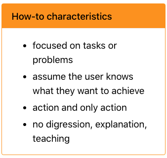 How-to characteristics