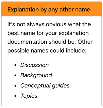 Explanation by any other name