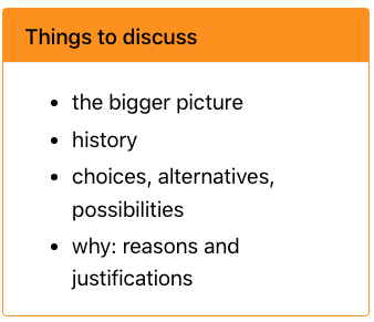 Things to discuss